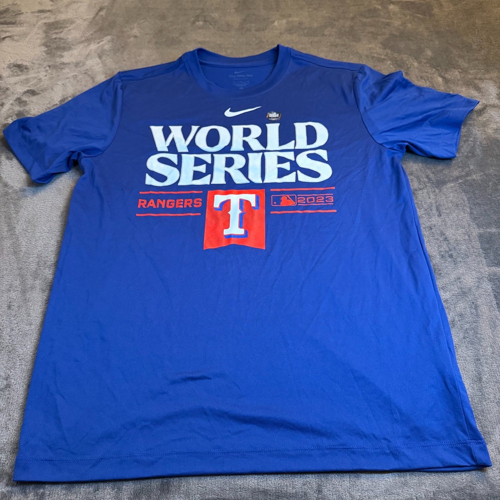 Nike Texas Rangers World Series 2023 Dri-FIT T-Shirt Men's Medium Blue